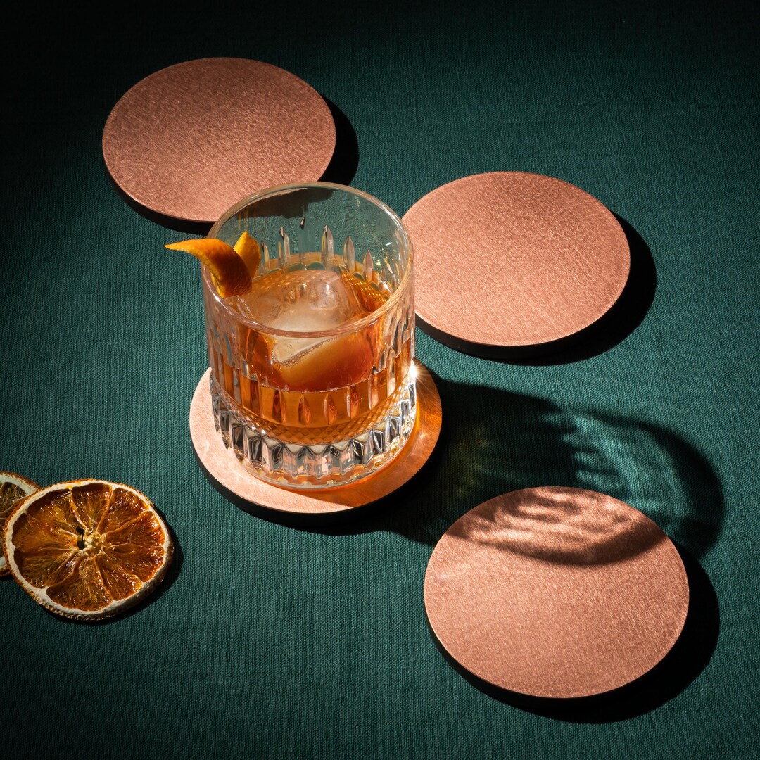 Copper Coaster Set | Set of 4 or 6 Coasters | Copper Decor | Copper ...
