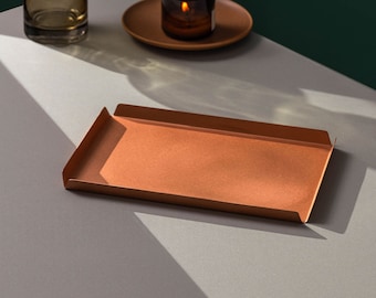 Bandeja de cobre cepillado medio / Bandeja de velas de cobre / Bandeja de baratijas de cobre / Regalo de aniversario de cobre / Decoración de cobre / Artículos para el hogar / Hayes Home