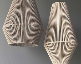 Juego de lámparas colgantes de algodón tejido: Lámpara de araña moderna hecha a mano