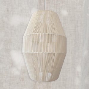 Wicker Cotton Pendant Lamp: Boho Handmade Hanging Lantern