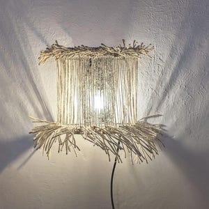 Boho Sconce Light Color to choose, Boho lighting, Jute Sconce, Beach Style Light Fixture, In Balinese style, Sconce for bedroom, hotel