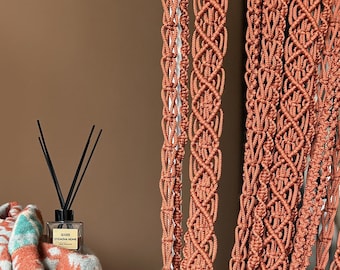 Cortina de macramé: separador de ambientes bohemio (90 x 218 cm)
