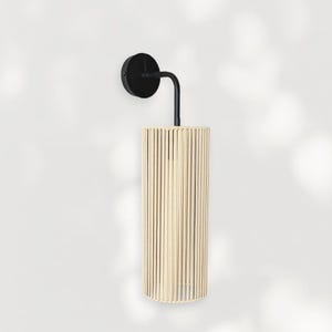 Handmade Wicker Cotton Sconce: Minimalist Cylinder Lantern
