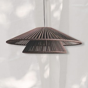 Wicker Cotton hanging lantern Color/Size to choose, Pendant Lamp, Handmade Lamp Shade, Yapandi Lamp Shade, Wabi Sabi Decor