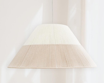 Hand Woven Cotton Chandelier: Contemporary Wabi Sabi Suspension Lamp