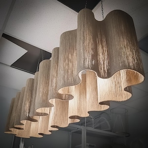 Unique Jute Chandelier: Custom Pendant Light for Living Room, Cafe or Restaurant