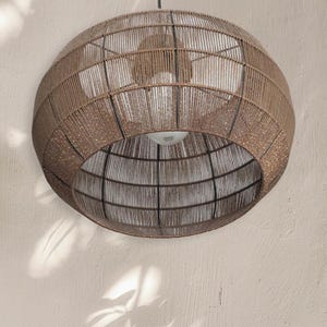 Contemporary Cotton Lamp With Geometric Pattern Color/Size to choose, Modern Suspension Lamp, Handcrafted