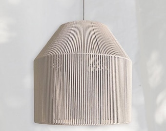 Wicker Cotton Pendant Lamp: Minimalist Handmade Lamp Shade