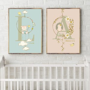 Afiche, nombre, cuadro, digital, habitación infantil, nacimiento, cumpleaños, personalizado - idea regalo para nacimiento - bautizo - decoración