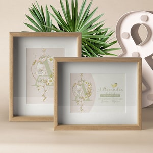 2 Póster, nombre, imagen, digital, habitación infantil, nacimiento, cumpleaños, personalizado - idea de regalo para Nacimiento - Bautismo - Decoración
