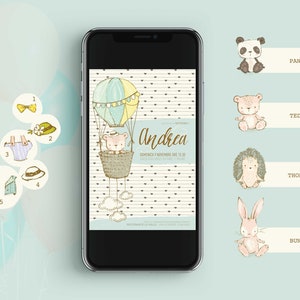 Personalisierte digitale Einladung - Whatsapp-Einladung - Themenparty-Event-Ticket - Geburt - Geburtstag