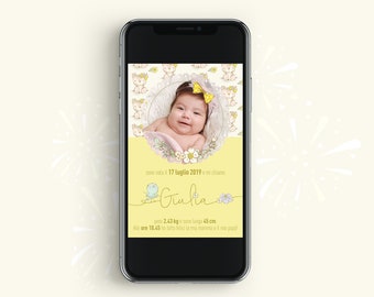 Personalized digital birth ticket - Whatsapp invitation - Event ticket - it's a boy - it's a girl - Birth invitation -