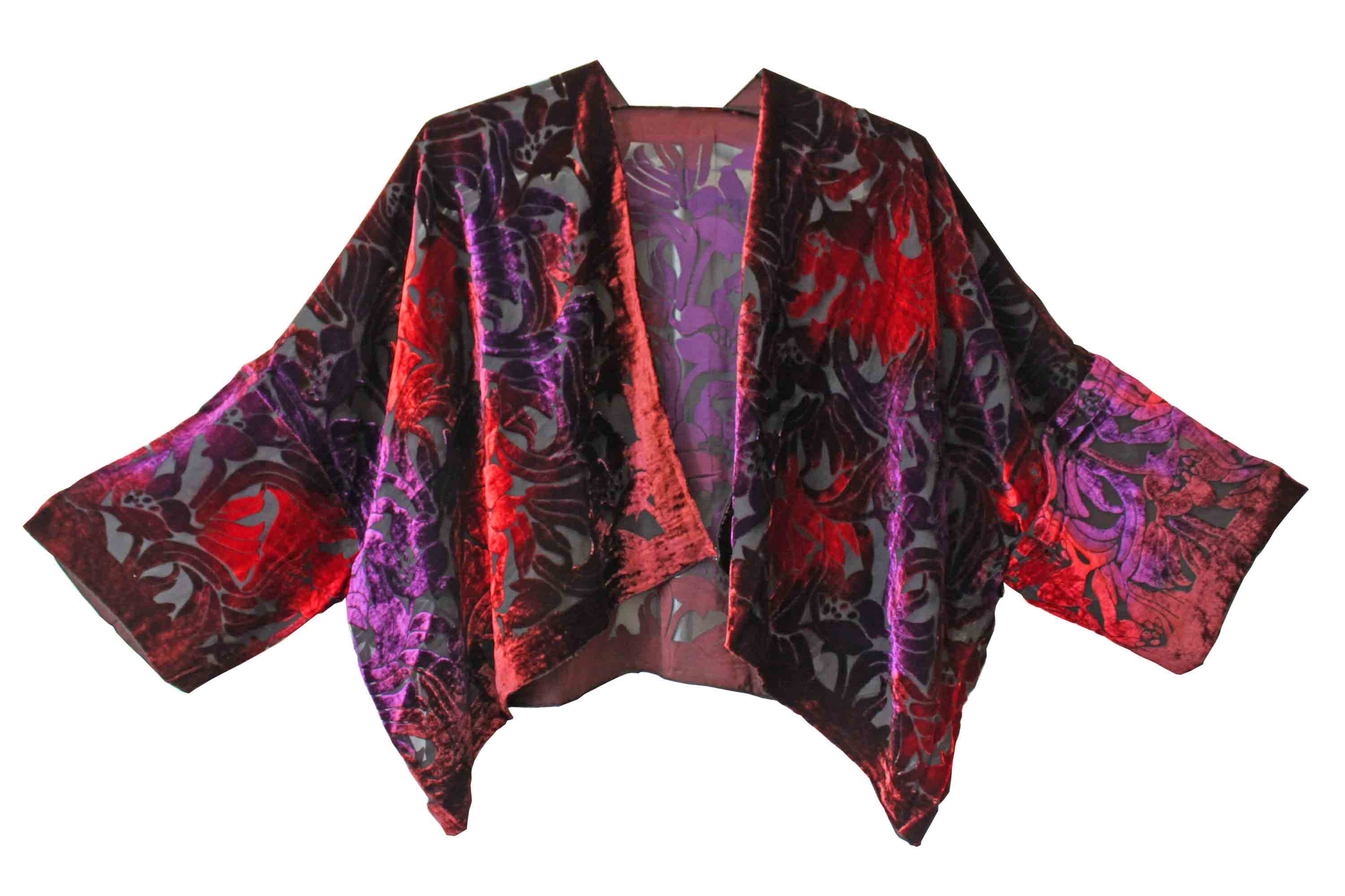 Silk Velvet Devore jacket Kimono Jacket devore jacket Etsy