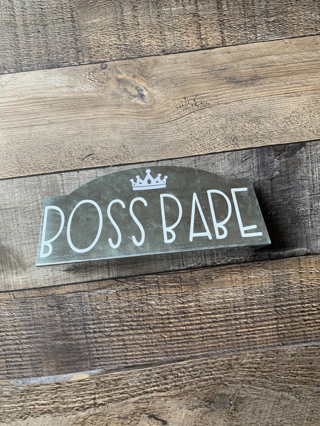 Boss Babe Galvanized Tin Desk Sign - Etsy