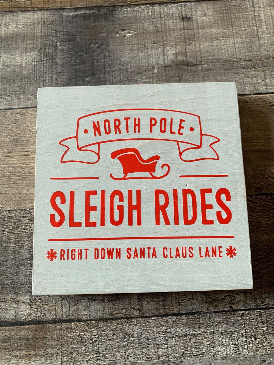 Sleigh Races Sign North Pole Sleigh Rides Wood Block Sign: Christmas Holiday Decor - Etsy
