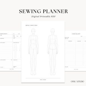 Planejador de costura l arquivo PDF A5, A4, Carta dos EUA | Imprimível/Digital