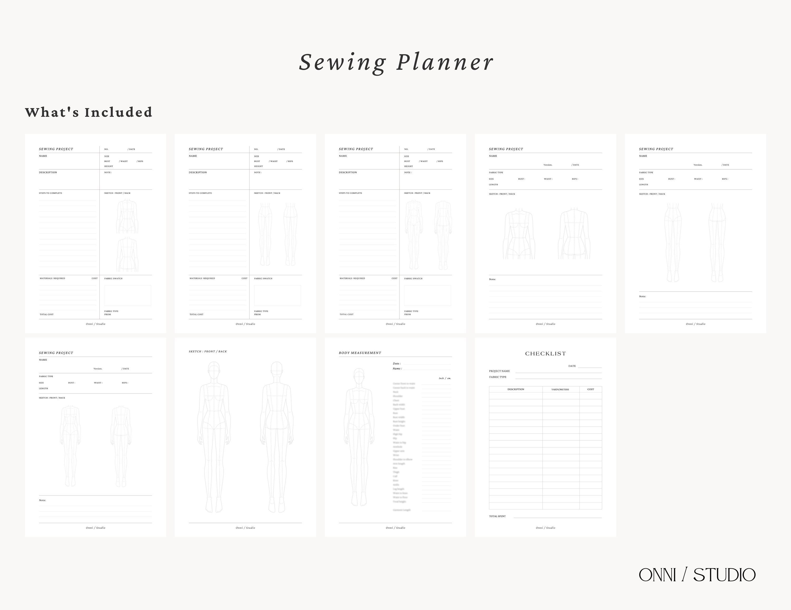 Sewing Line Layout Sheet.pdf Sewing Planner L PDF File A5,a4,us Letter | Printable/digital - Etsy