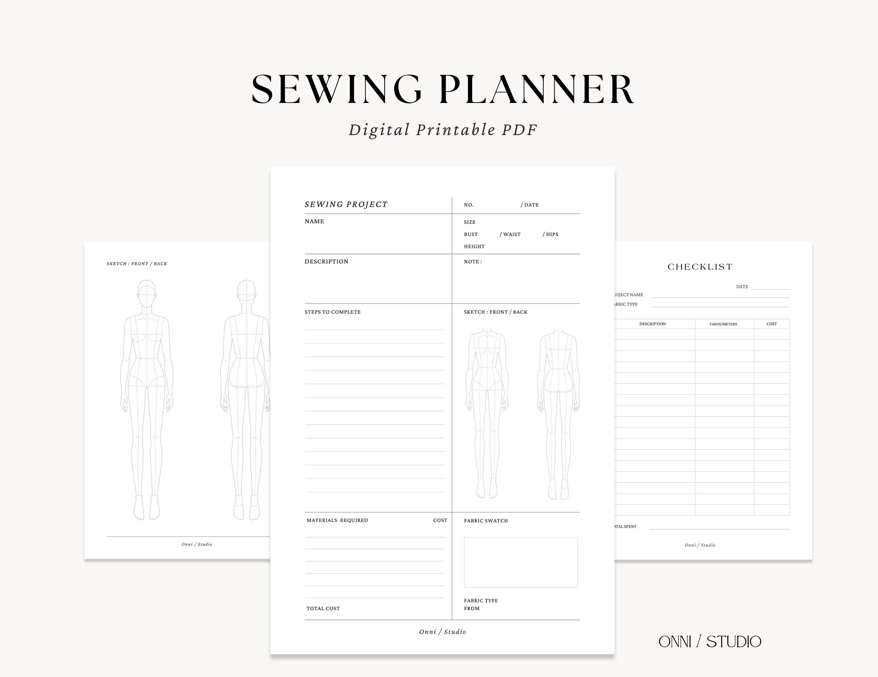 Sewing Line Layout Sheet.pdf Sewing Planner L PDF File A5,a4,us Letter | Printable/digital - Etsy