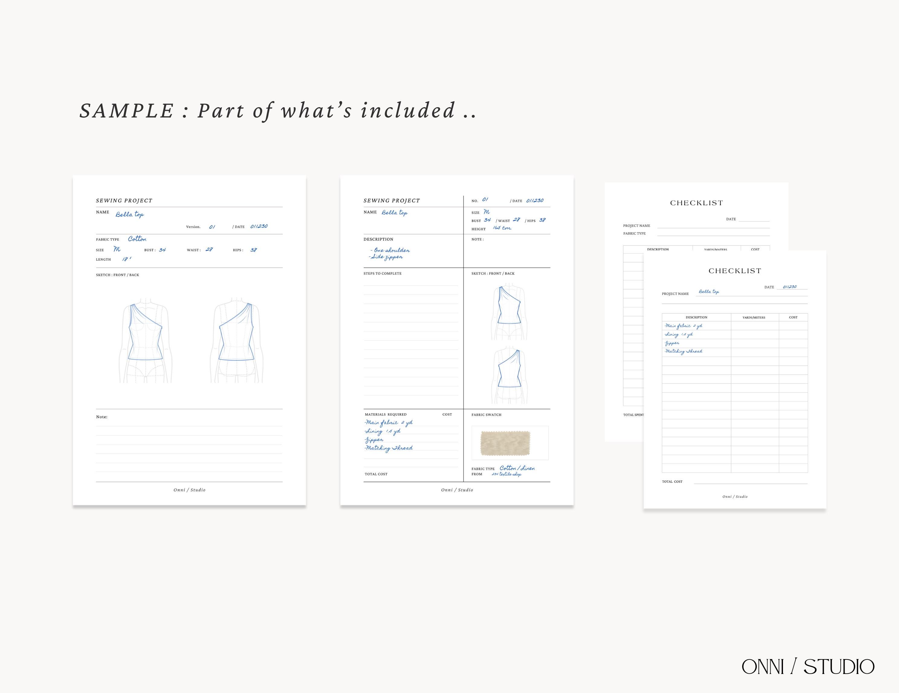 Sewing Line Layout Sheet.pdf Sewing Planner L PDF File A5,a4,us Letter | Printable/digital - Etsy