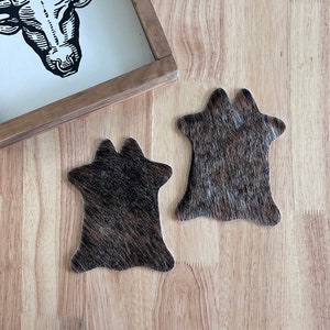 Brown Brindle Cowhide Coasters - Set of 2