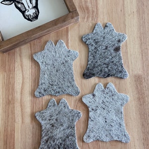 Brown Dusted Cowhide Coasters - Set of 4