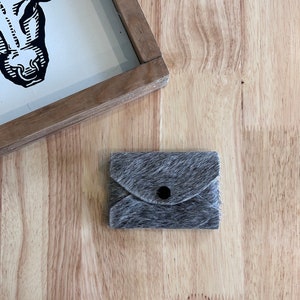 Grey Cowhide Card Wallet
