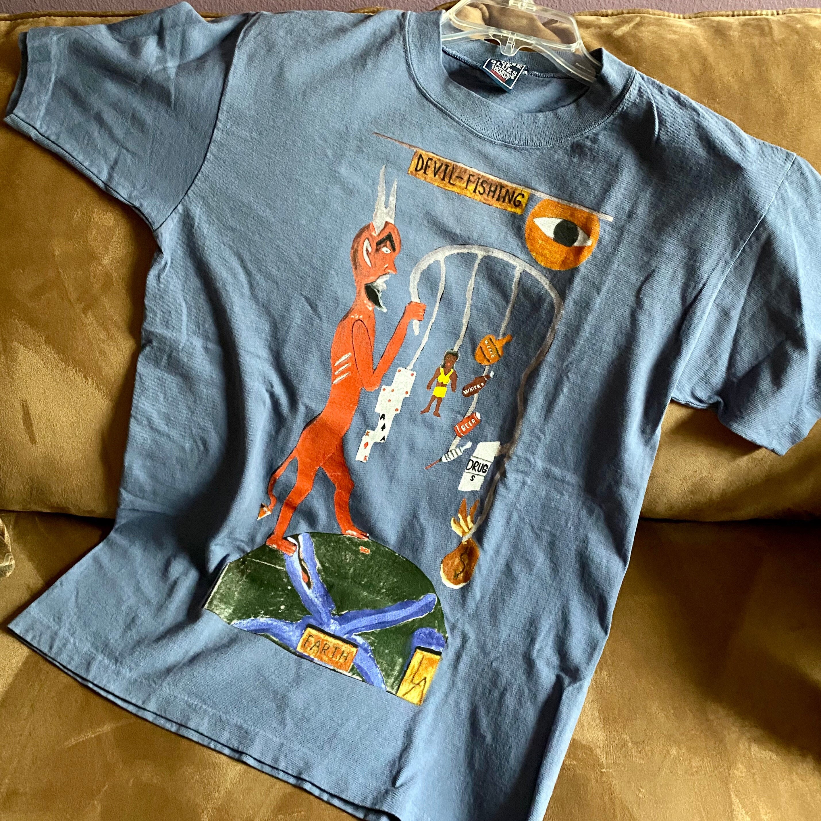 Vintage House of Blues Orlando - Devil Fishing T-shirt Size Medium 