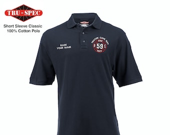 Tru-Spec Cotton Polo w/ Number Maltese, Custom Firefighter/EMS Polo Shirt, fire apparel, personalized, fire department, EMS, EMT, Paramedic
