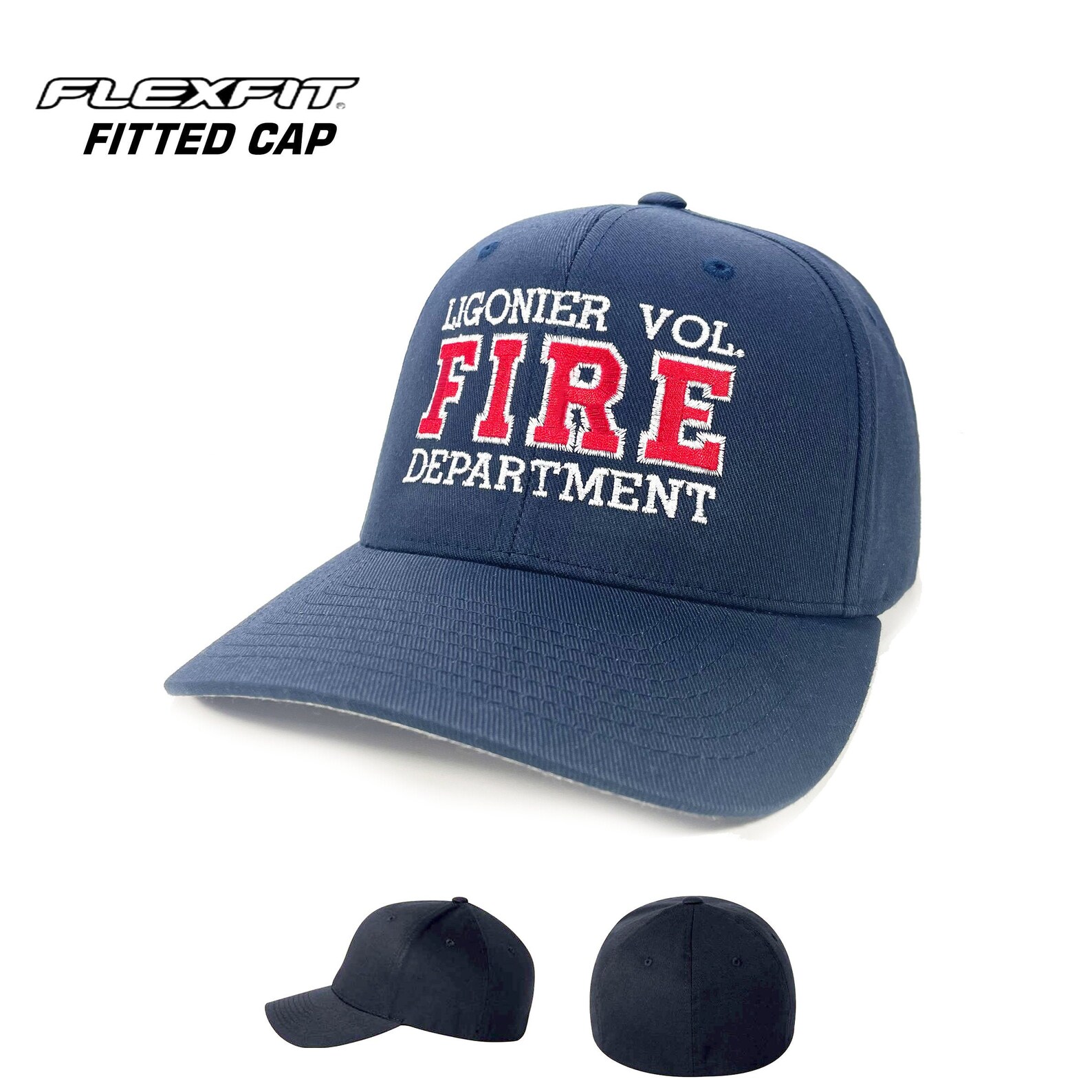 Custom Flexfit FIRE Department Fitted Hat Custom Embroidered Etsy