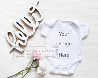 White Bodysuit Mockup Child S Vest Mockup White Etsy