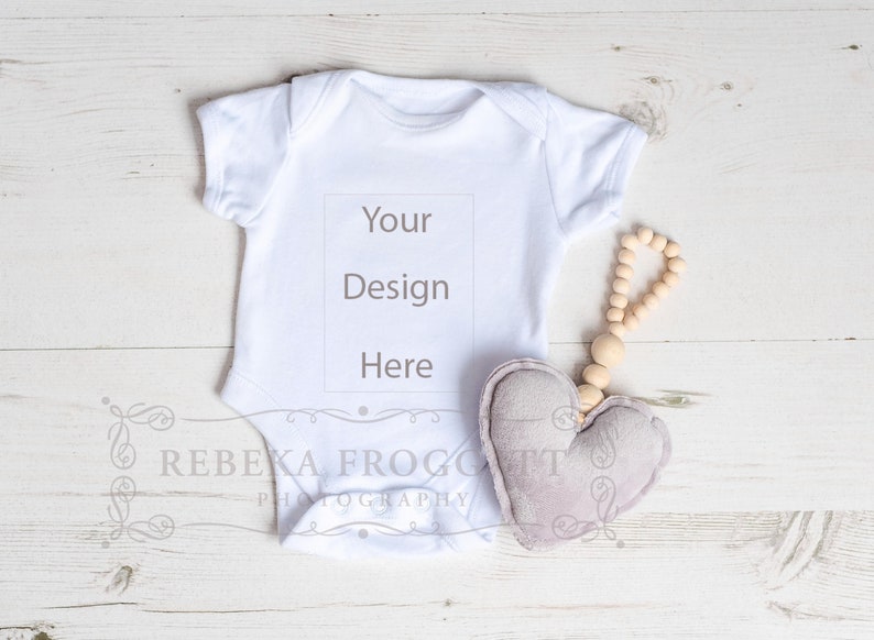 Download Baby romper vest bodysuit flatlay mockup one piece simple ...