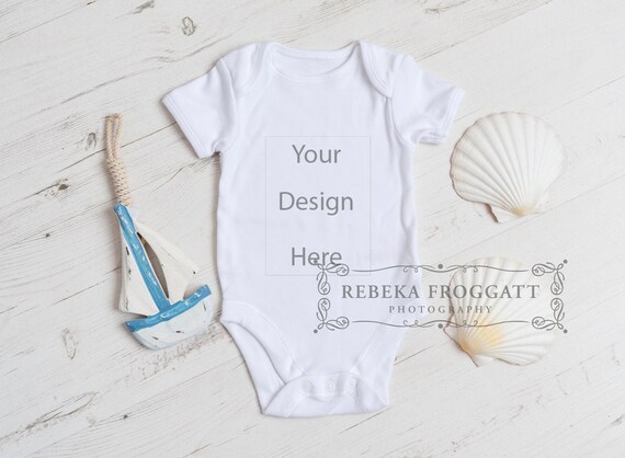 Baby Romper Vest Bodysuit Flatlay Mockup One Piece Simple Etsy