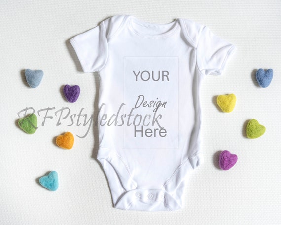 Child S Vest Mockup White Bodysuit Mockup Stock Photo Etsy