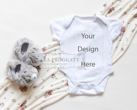 Child S Vest Mockup White Bodysuit Mockup Stock Photo Etsy