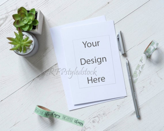 Greeting Card Mock Up Pinks Stationary Mockup Cards Etsy