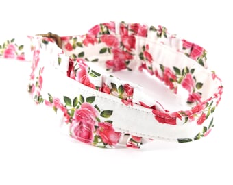 Cotton ribbon with roses and ruffles for your gag