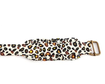 Cotton ribbon with leo pattern