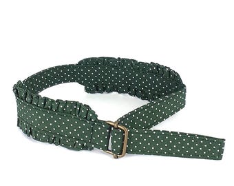 Cotton ribbon: polka dots, green