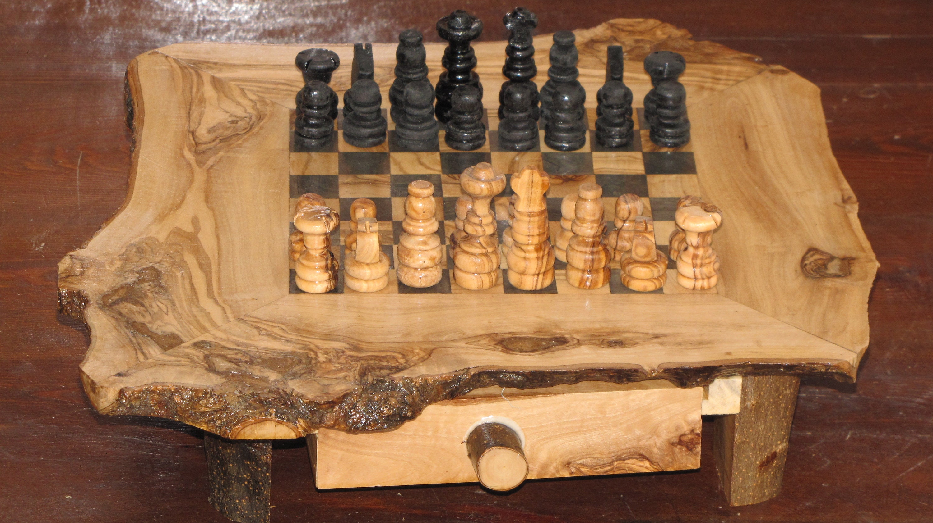 Olive Wood Chess set Large size original unique Gift Etsy