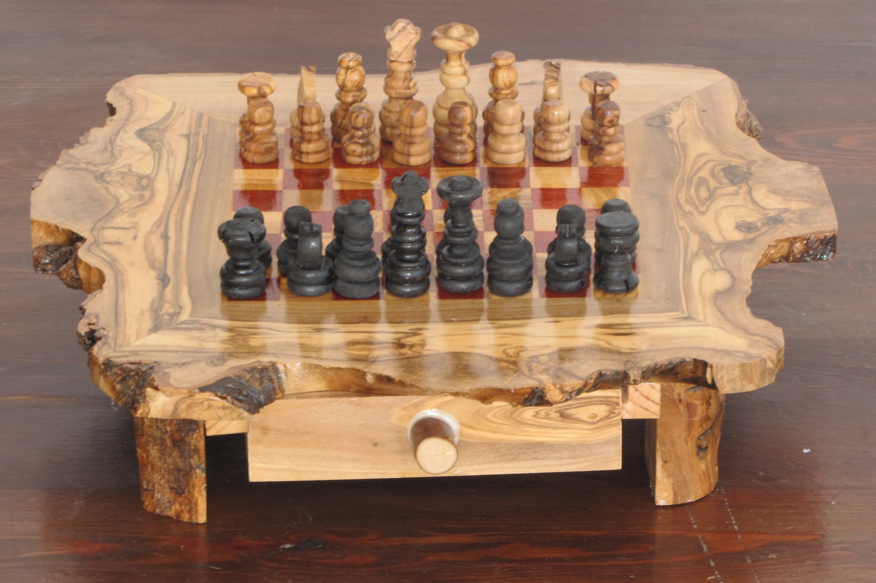 Olive Wood Chess set Large size original unique Gift Etsy