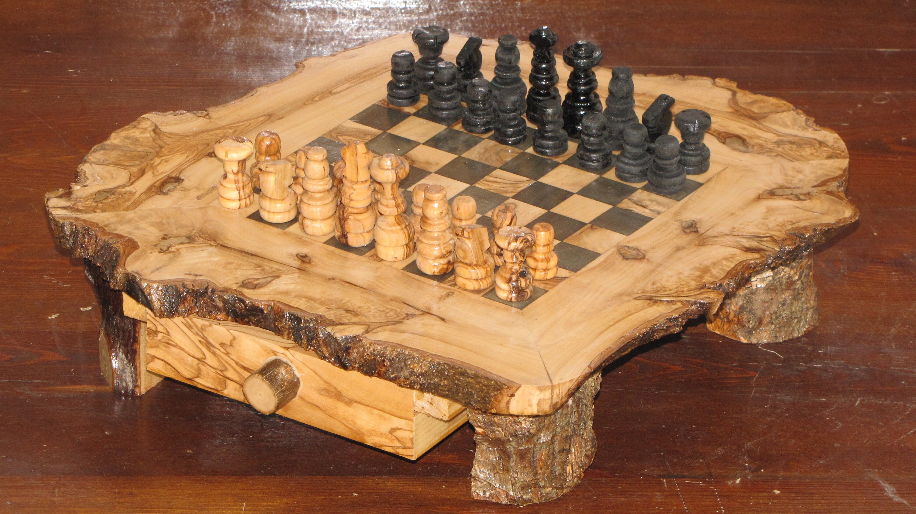 Olive Wood Chess set Large size original unique Gift Etsy