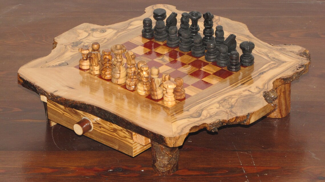 Olive Wood Chess set Large size original unique Gift Etsy