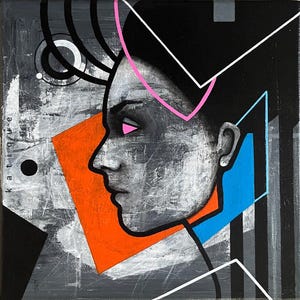 Abbildung II. Originalgemälde auf gespannter Leinwand. Mit Zertifikat. Figurative abstrakt kunst [k566/A]