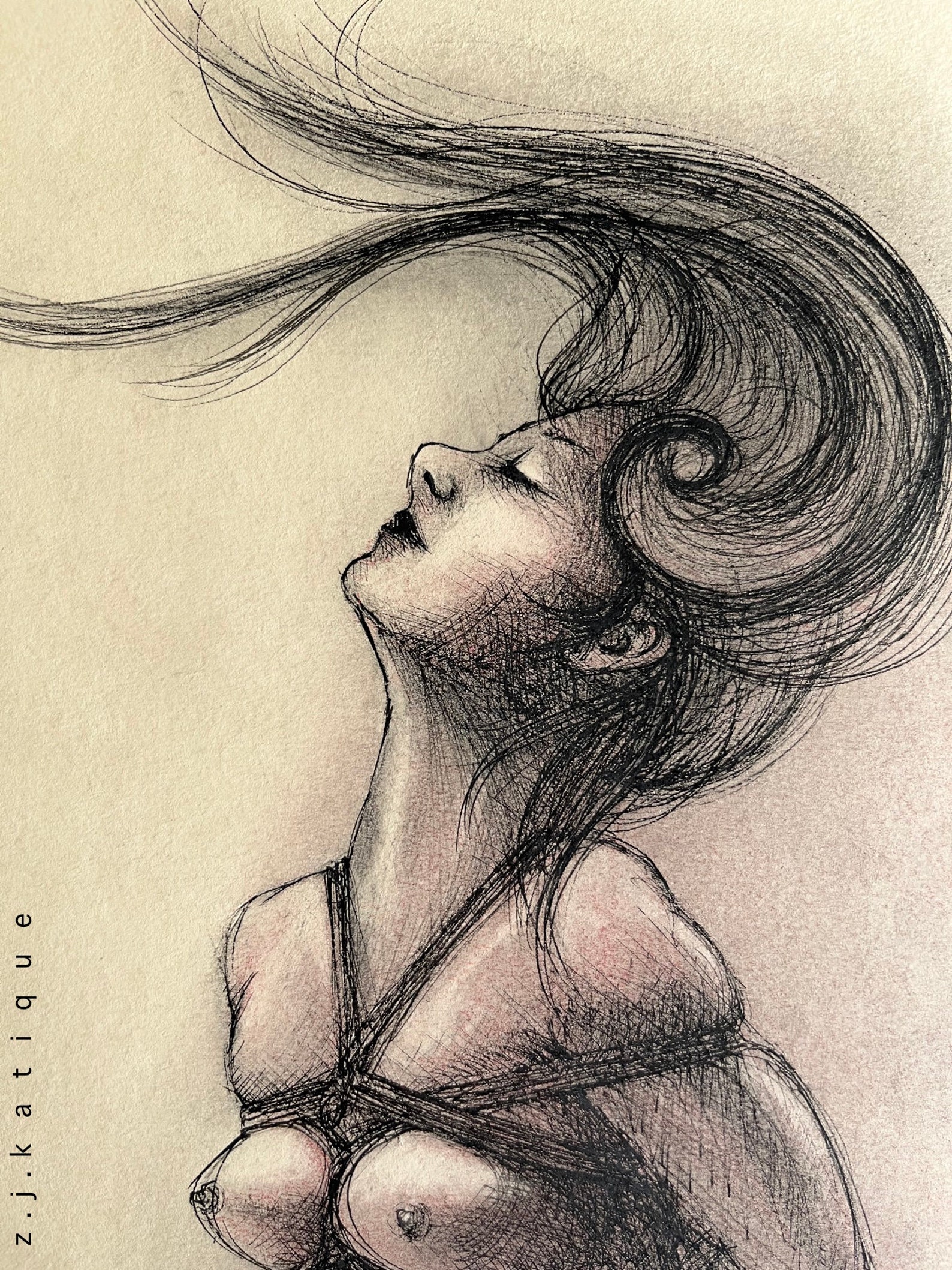 Freedom. Shibari Original Drawing Made by Hand NOT a Print. Etsy