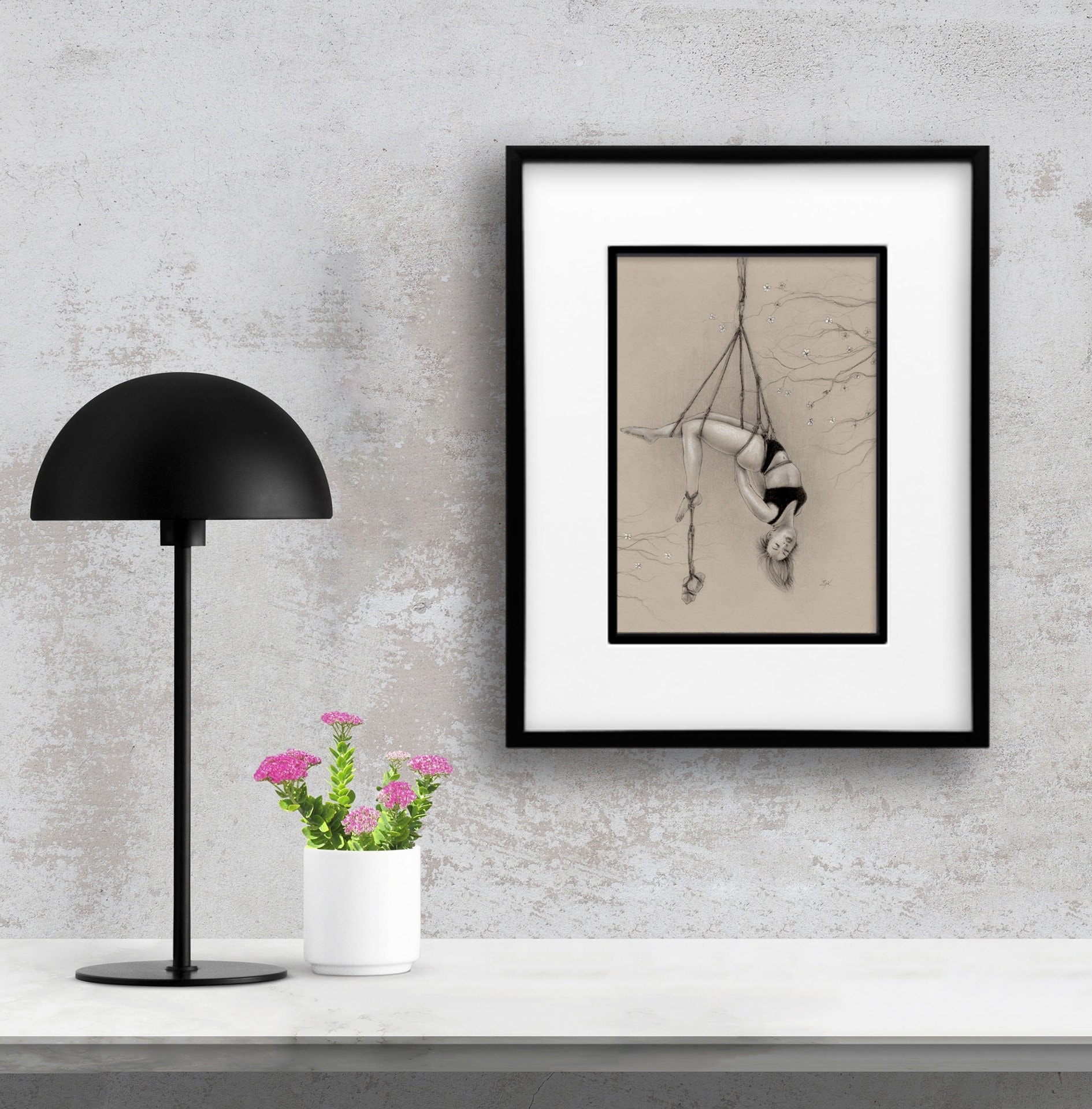 Shibari illustration original drawing on acid free paper Etsy
