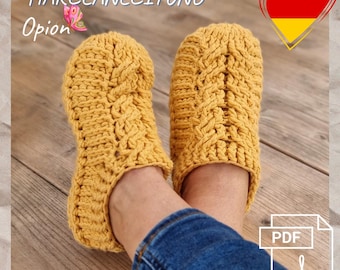 S.27 Crochet Pattern in German – Slippers, Sabots, Slippers in Various Sizes for Women, Men, and Teens