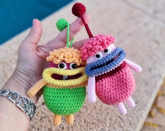 Crochet pattern, PDF, English and German, Crocheted Monster, Crocheted Key Case, Cozy Key Holder, Key Chain