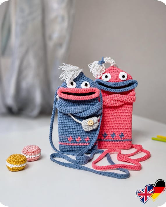 Cute Crochet Monster Bag Pattern PDF – Amigurumi Handbag, Phone