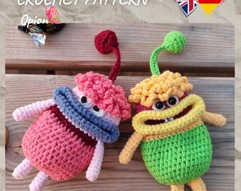 Crochet, PDF, Eng/Deu. Crocheted monstr, crocheted key holder, cozy key holder, key ring, key box
