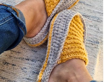 Durable Crochet Slippers Pattern PDF – Double Sole House Shoes for Women & Kids, Adjustable Sizes (EN + DE included) S28